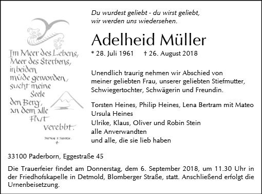 Erinnerungsbild für Adelheid Müller