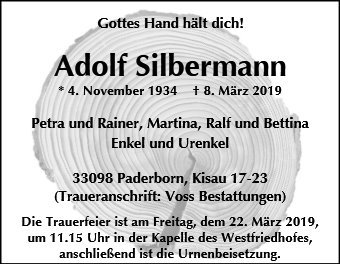 Erinnerungsbild für Adolf Silbermann