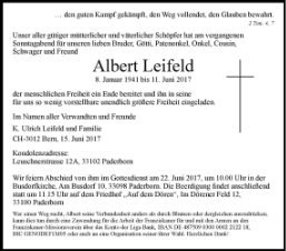 Erinnerungsbild für Albert Leifeld
