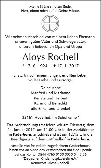 Erinnerungsbild für Aloys Rochell