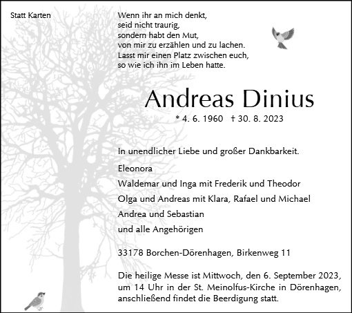 Erinnerungsbild für Andreas Dinius