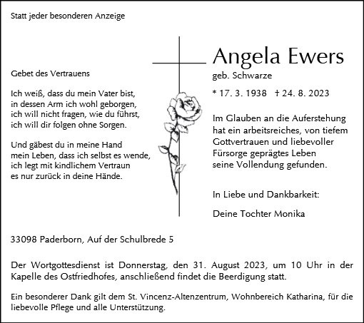 Erinnerungsbild für Angela Ewers