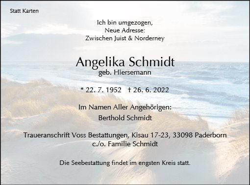 Erinnerungsbild für Angelika Schmidt