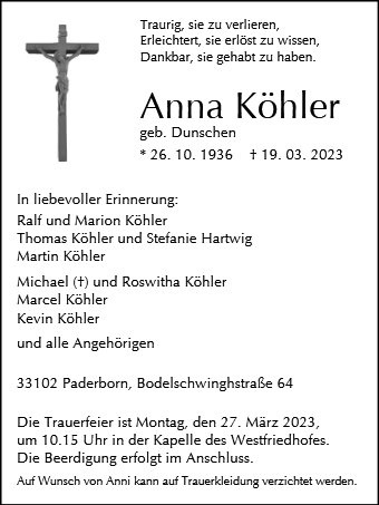 Erinnerungsbild für Anna Köhler