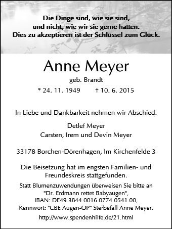 Erinnerungsbild für Anne Meyer