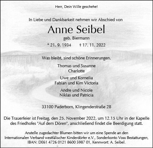 Erinnerungsbild für Anne Seibel