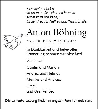 Erinnerungsbild für Anton Böhning