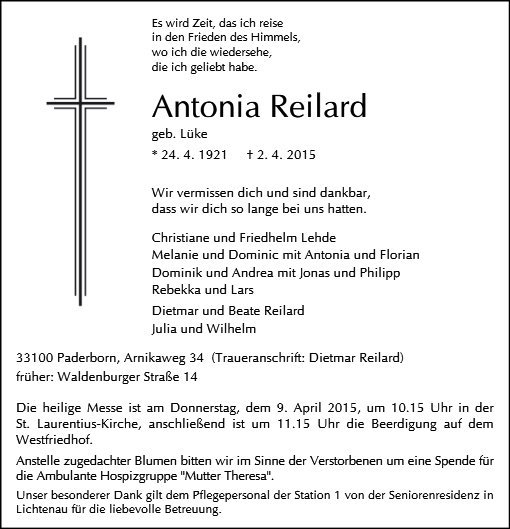 Erinnerungsbild für Antonia Reilard