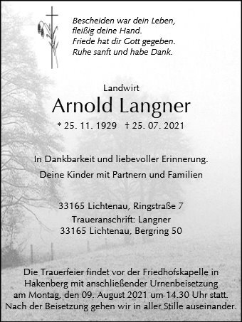 Erinnerungsbild für Arnold Langner