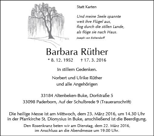 Erinnerungsbild für Barbara Rüther