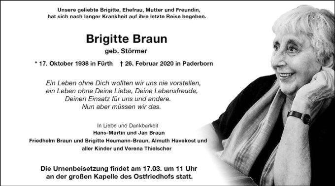 Erinnerungsbild für Brigitte Braun