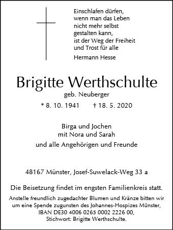 Erinnerungsbild für Brigitte Werthschulte