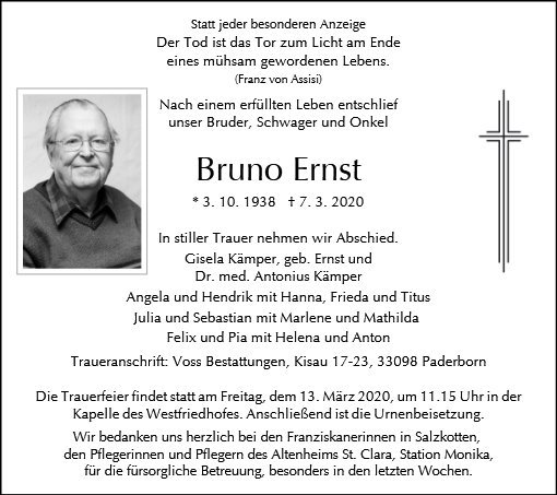 Erinnerungsbild für Bruno Ernst