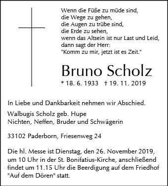 Erinnerungsbild für Bruno Scholz