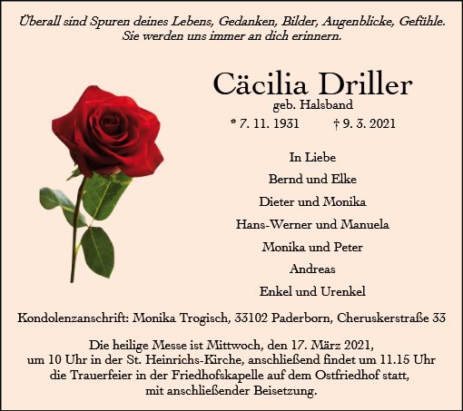 Erinnerungsbild für Cäcilia Driller