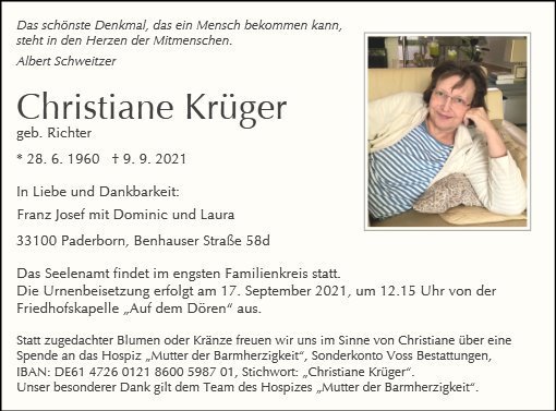Erinnerungsbild für Christiane Krüger