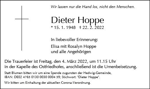 Erinnerungsbild für Dieter Hoppe
