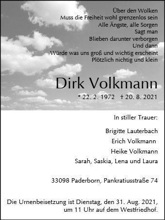 Erinnerungsbild für Dirk Volkmann
