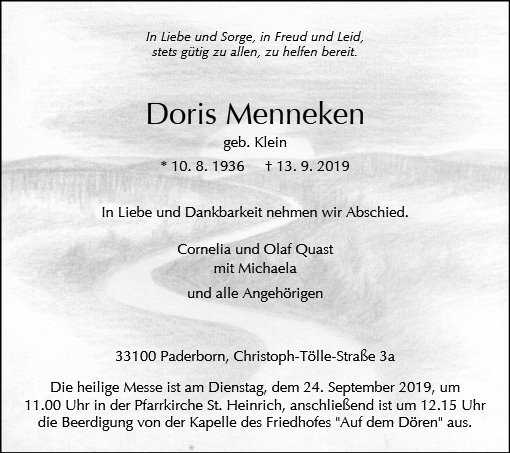 Erinnerungsbild für Doris Menneken