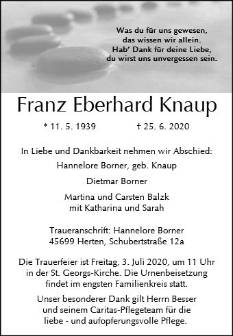 Erinnerungsbild für Eberhard Knaup