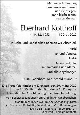 Erinnerungsbild für Eberhard Kotthoff