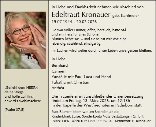 Profilbild von Edeltraut Kronauer