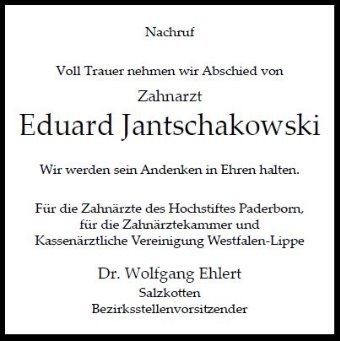 Erinnerungsbild für Dr. Eduard Jantschakowski