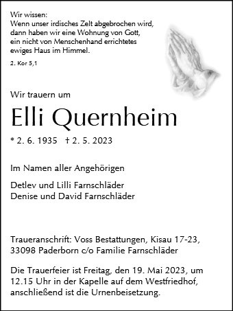 Erinnerungsbild für Elli Quernheim