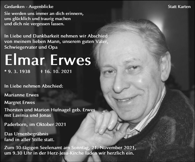 Erinnerungsbild für Elmar Erwes