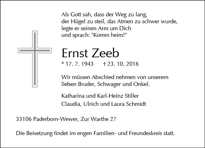 Erinnerungsbild für Ernst Zeeb