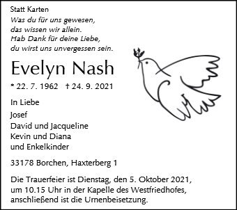 Erinnerungsbild für Evelyn Nash