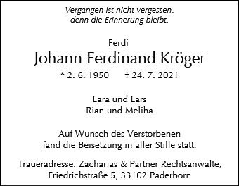 Erinnerungsbild für Ferdinand Kröger