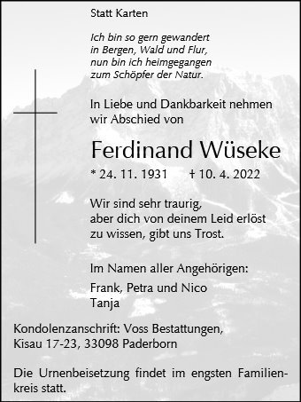 Erinnerungsbild für Ferdinand Wüseke