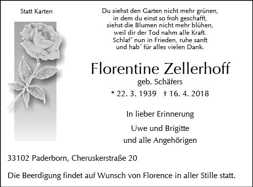 Erinnerungsbild für Florentine Zellerhoff