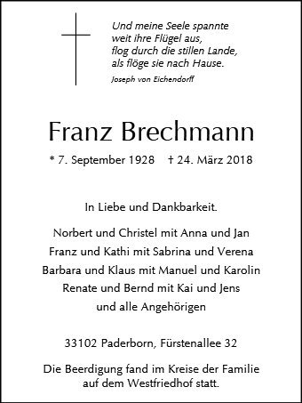 Erinnerungsbild für Franz Brechmann