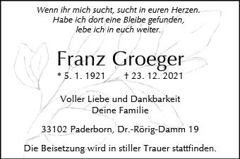 Erinnerungsbild für Franz Groeger