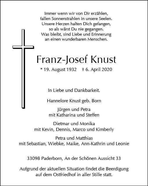 Erinnerungsbild für Franz-Josef Knust