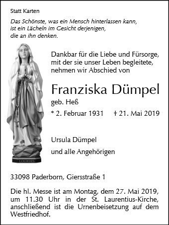 Erinnerungsbild für Franziska Dümpel