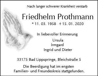 Erinnerungsbild für Friedhelm Prothmann