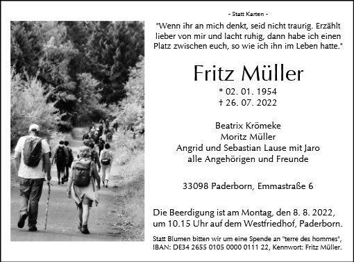 Erinnerungsbild für Fritz Müller