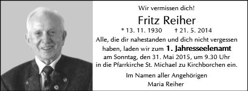 Erinnerungsbild für Fritz Reiher