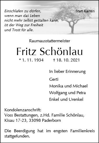 Erinnerungsbild für Fritz Schönlau