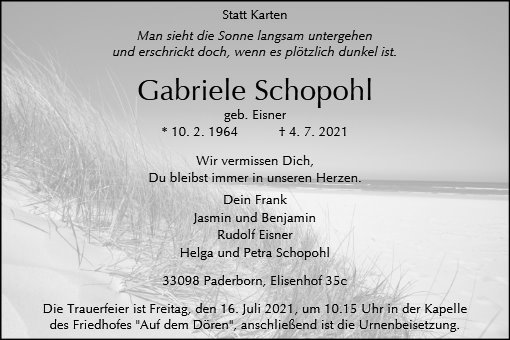 Erinnerungsbild für Gabriele Schopohl
