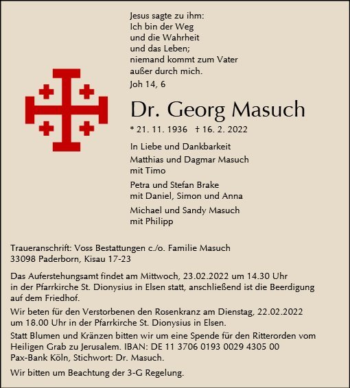 Erinnerungsbild für Dr. Georg Masuch