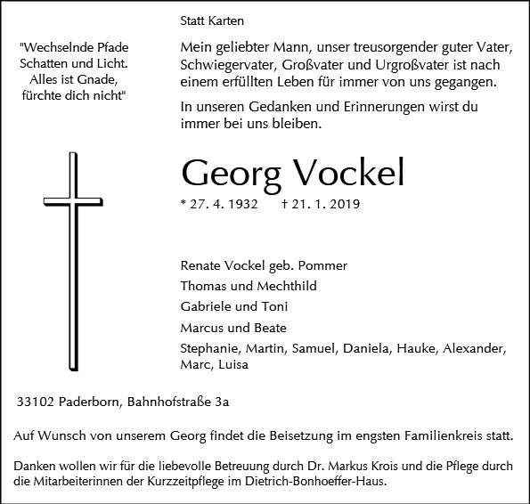 Erinnerungsbild für Georg Vockel