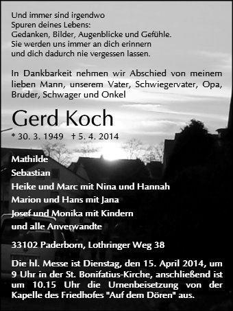 Erinnerungsbild für Gerd Koch