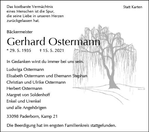 Erinnerungsbild für Gerhard Ostermann