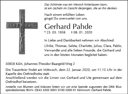 Erinnerungsbild für Gerhard Pahde