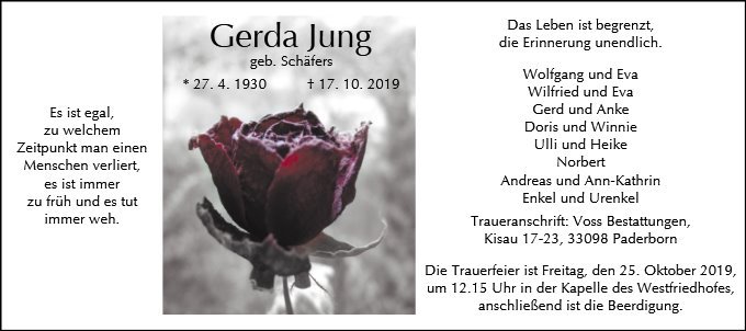 Erinnerungsbild für Gertrud Jung