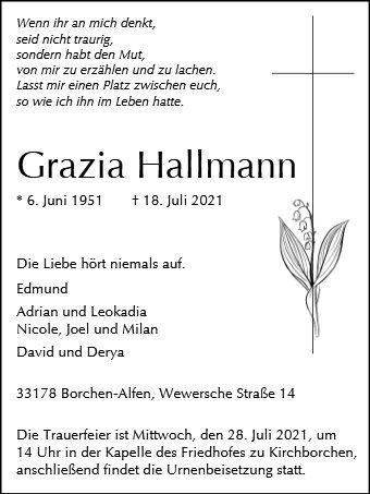 Erinnerungsbild für Grazia Hallmann